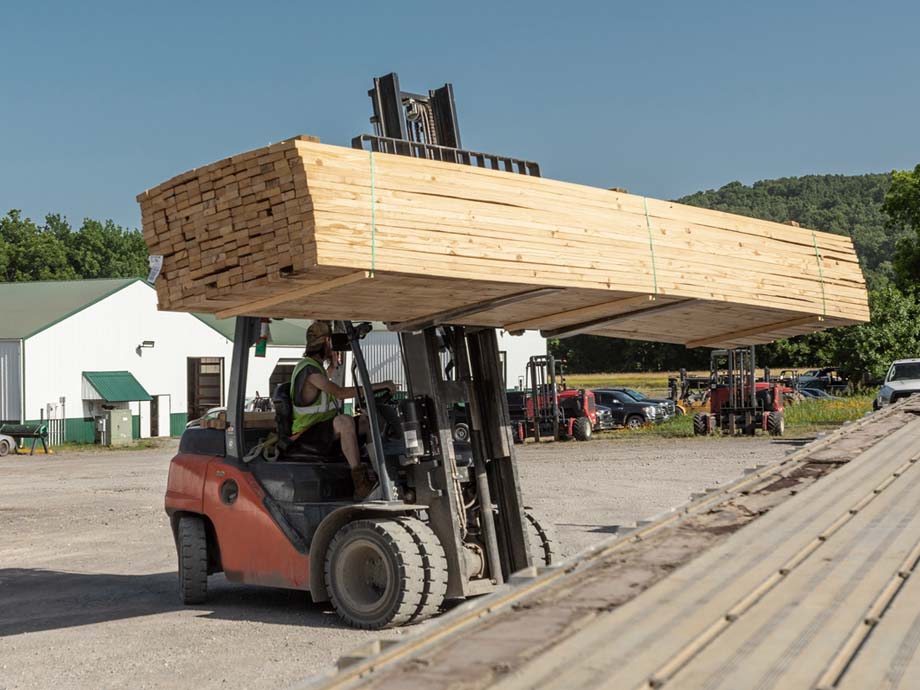Forklift lumber supplies