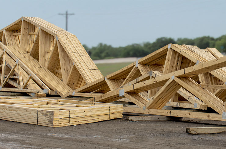 Post frame wood trusses